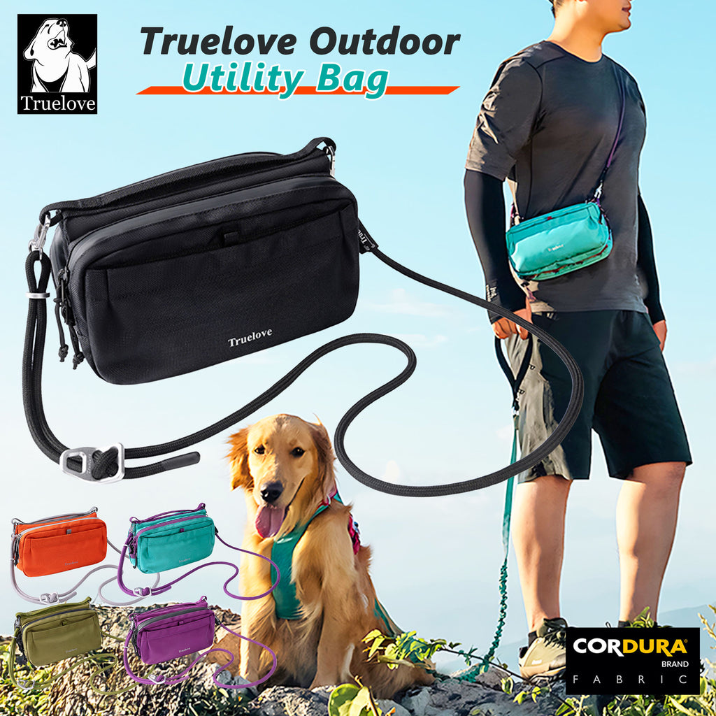 ブラックS&バルティックM着用イメージ犬とのアウトドア散歩に便利なTruelove撥水ショルダーバッグ