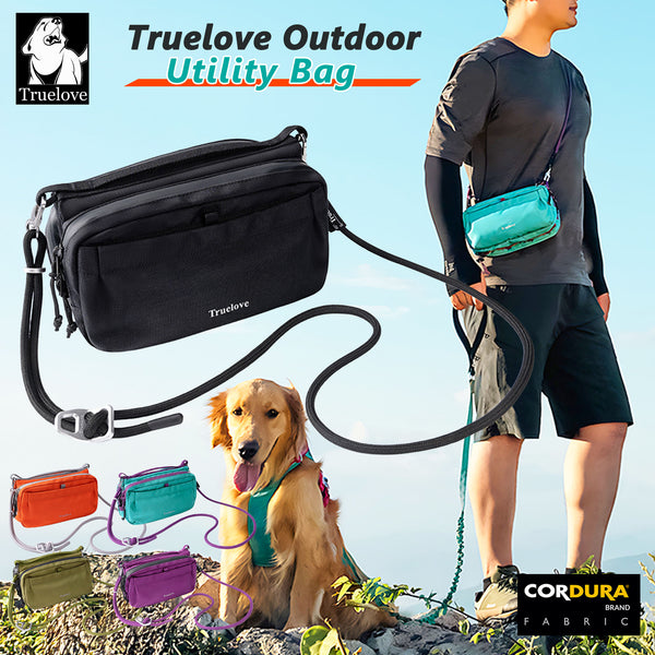 ブラックS&バルティックM着用イメージ犬とのアウトドア散歩に便利なTruelove撥水ショルダーバッグ
