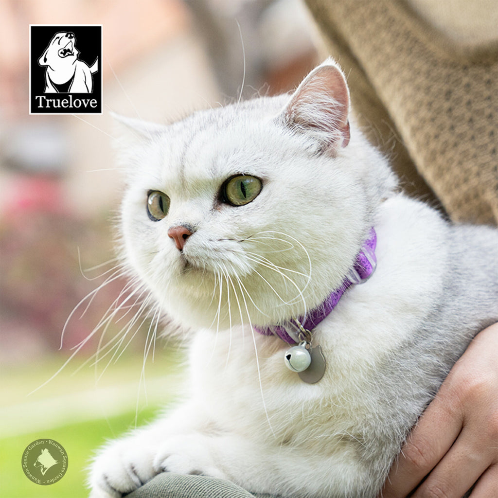ネコ猫首輪のびる伸縮外れる安全チャームソフト軽量Trueloveブランド負担の少ない簡単にゃんチャームニャンベル猫用伸縮首輪