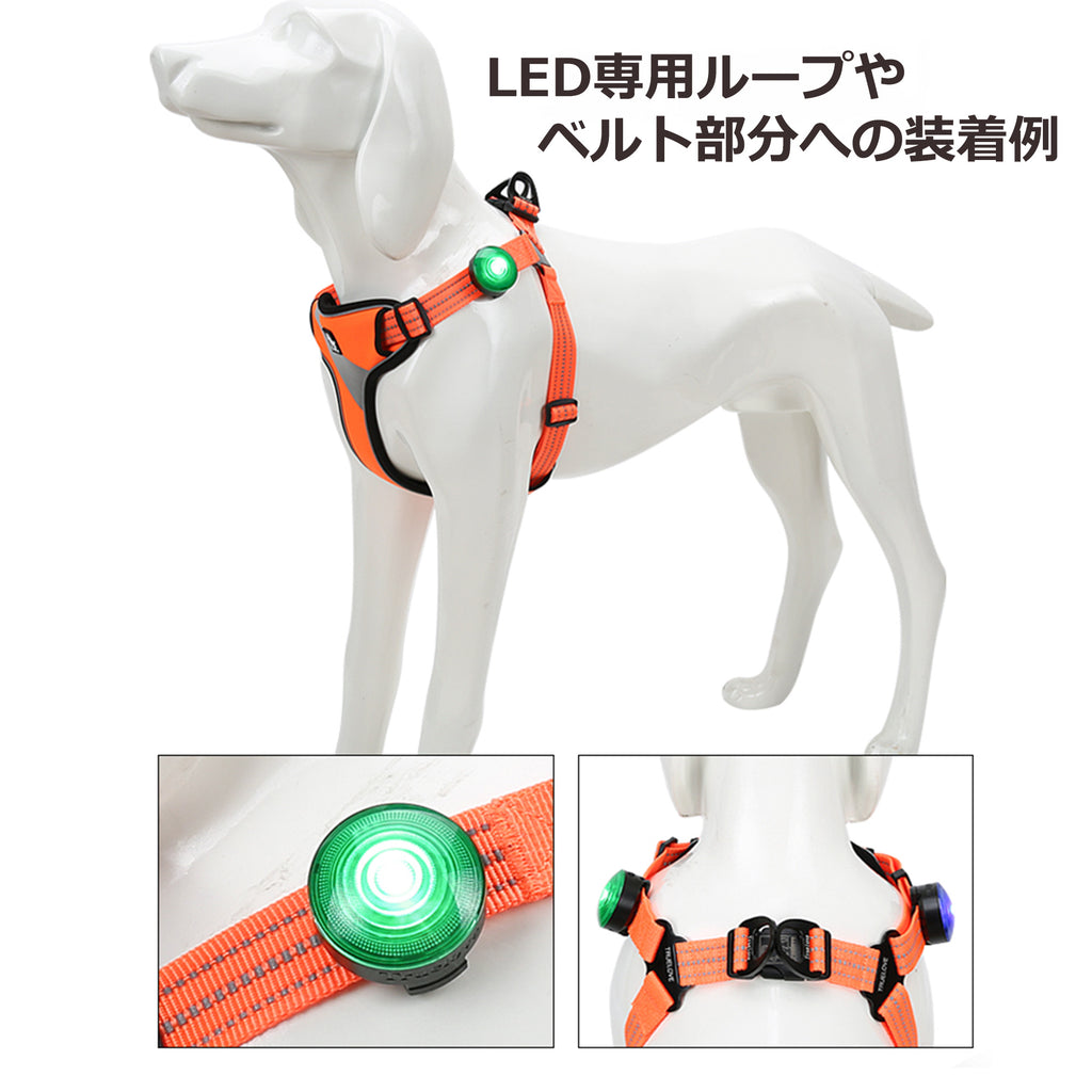 ペット用安全LEDライト防水点滅全灯Trueloveブランド単色発光夜の散歩安全安心クリップ取付セーフティーLEDライト電池式