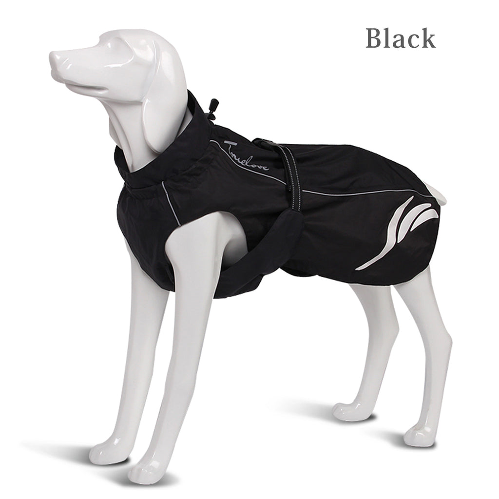 犬レインコート小型犬中型犬大型犬防寒ラブラドールトイプードルドッグウェア犬服冬秋Trueloveブランド防水防風断熱素材メッシュ裏地簡単着脱バックル調節反射おしゃれ着せやすい快適軽量夜間散歩ウェザーシールドコートTLG2471