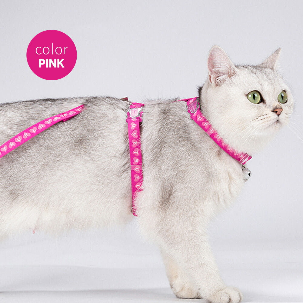 猫ハーネスソフトホールド軽量負担の少ない簡単にゃんチャームニャンベル超小型犬にも