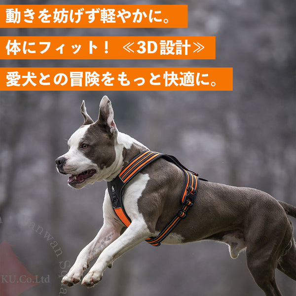 簡単装着でどんな犬にも完全フィットするハーネス