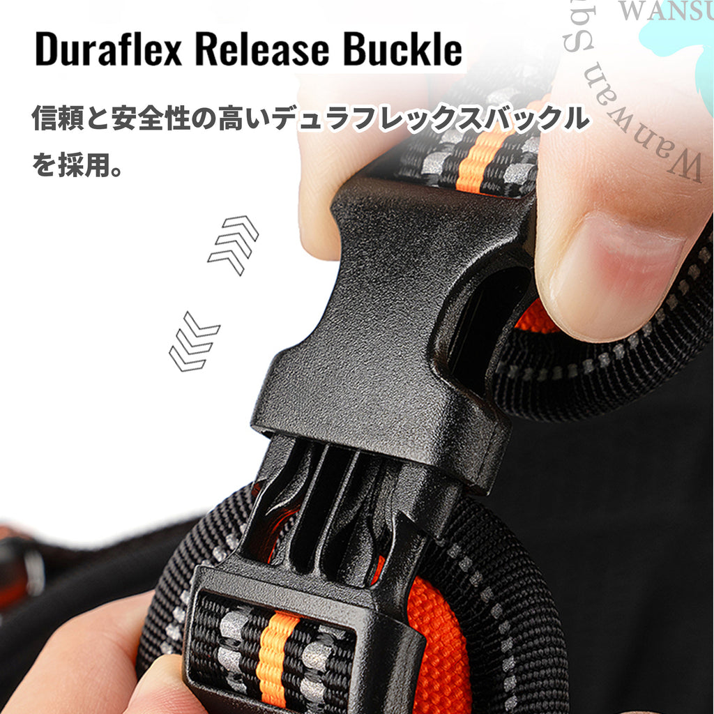 簡単装着！頭を通す必要が無い新機構のアルミ合金バックル採用