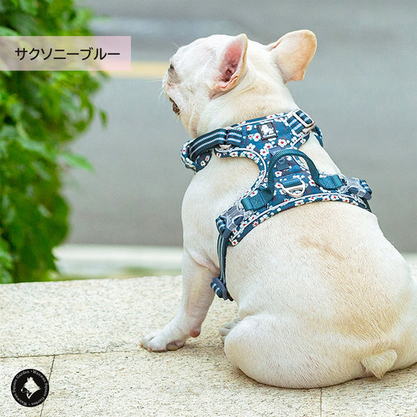 和柄花柄犬ハーネスTrueloveブランド頭を通さず着脱付けやすい便利ハンドル丈夫かわいい軽量人気Newハンドルフローラルハーネス
