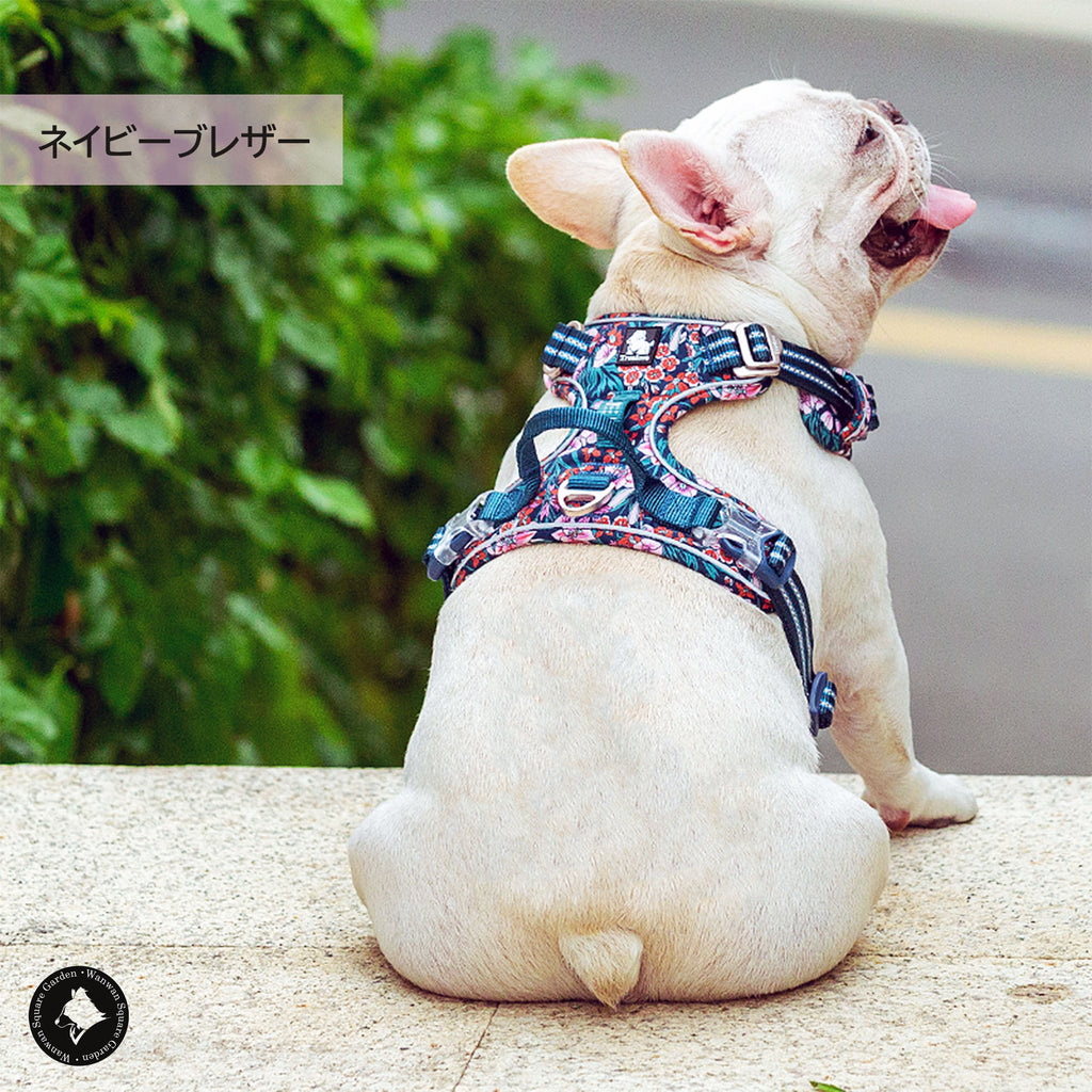 和柄花柄犬ハーネスTrueloveブランド頭を通さず着脱付けやすい便利ハンドル丈夫かわいい軽量人気Newハンドルフローラルハーネス