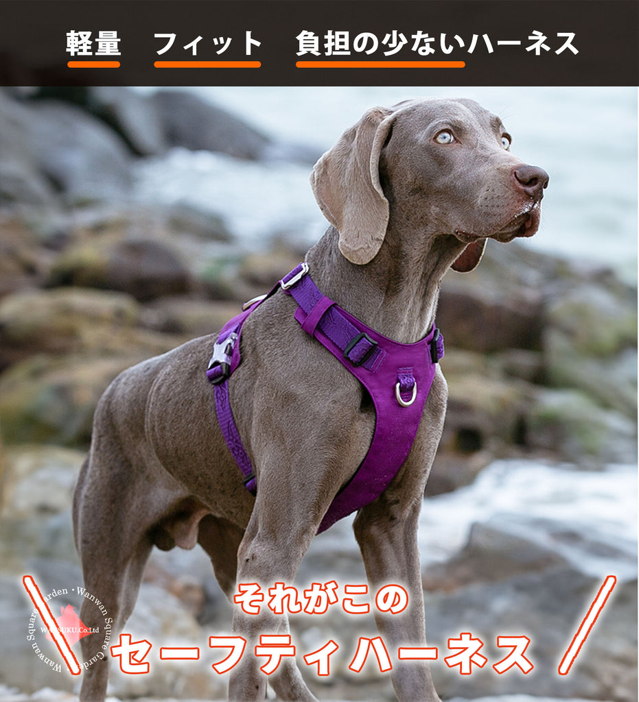犬ハーネス簡単着脱軽量装着しやすいかっこいいワンタッチコーデュラセーフティハーネス