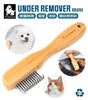 Truelove犬用ヘアリムーバー竹製ステンレス鋼ワンサイズ抜け毛除去中長毛種用お手入れ用品猫用ペット用持ちやすい丈夫長持ちエコ使いやすいステンレスコームグルーミングブラッシング肌を傷つけない抗菌安全コンパクト軽量アンダーリムーバーミニ
