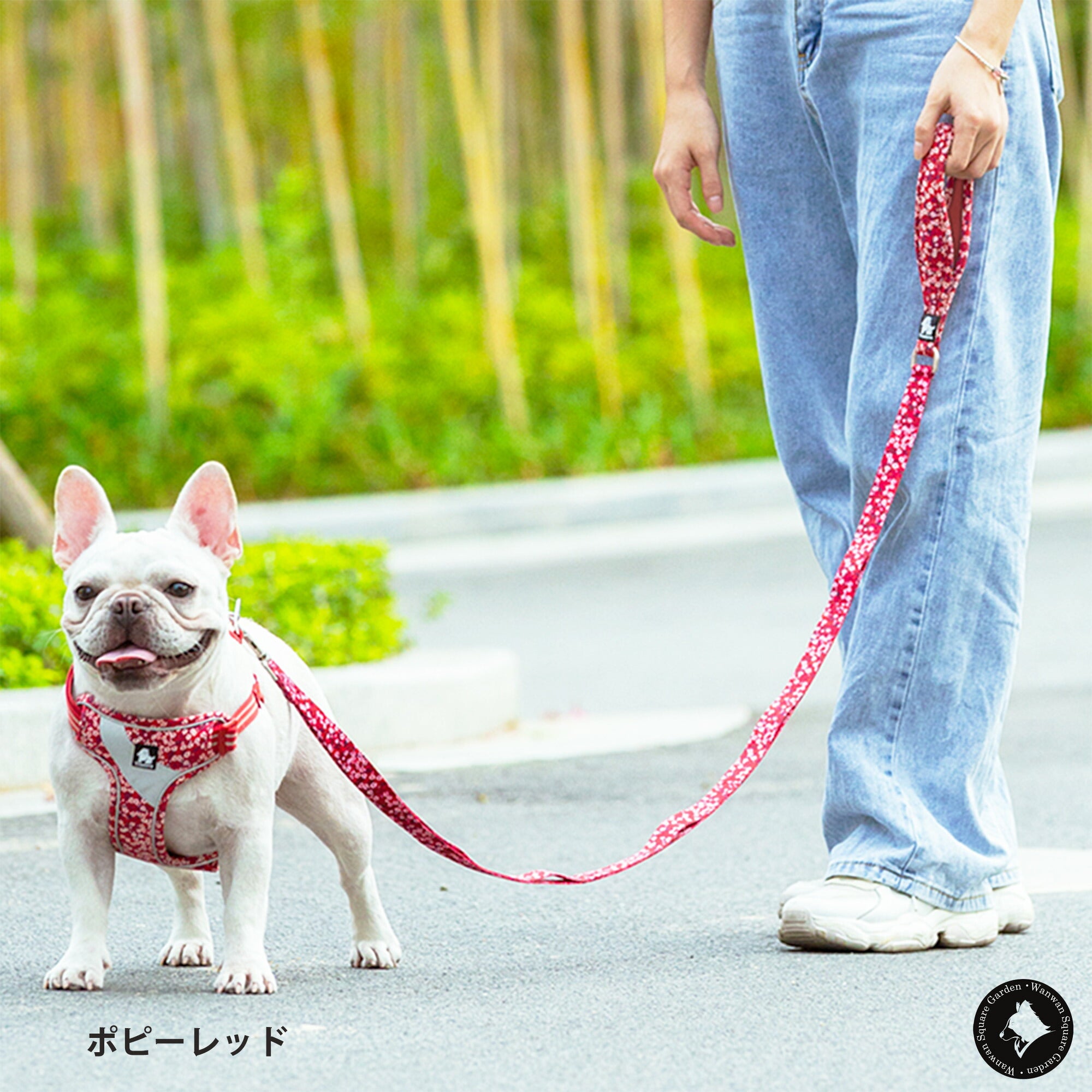 犬リード手が痛くならないやわらかいTrueloveブランド衝撃吸収便利6つの持ち手丈夫かわいい軽量人気Newマルチハンドルリード和柄花柄
