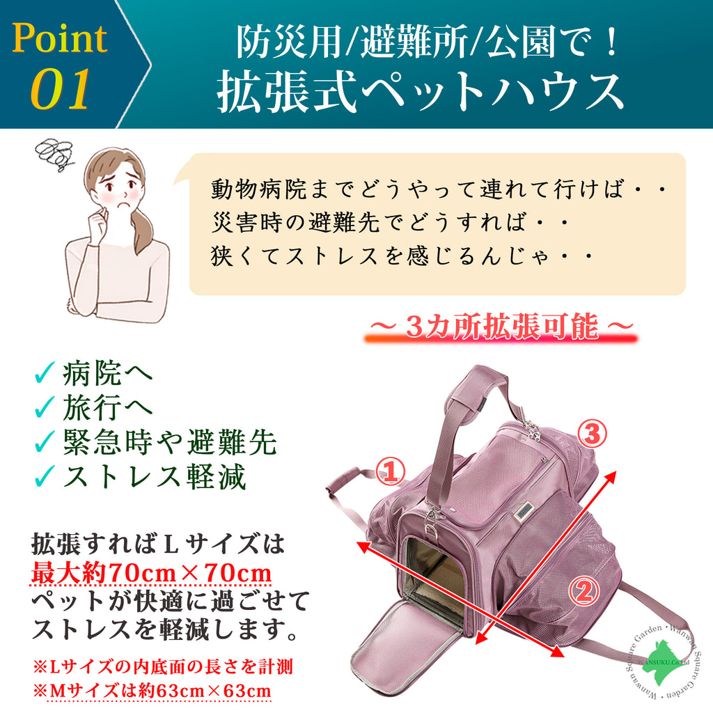 展開式ペットキャリー