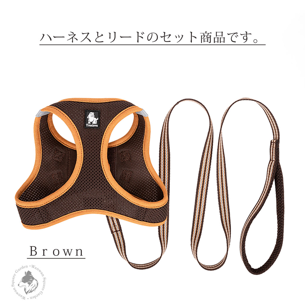 小型犬・猫用ハーネスとリードのセット商品軽量で負担が少なく通気性に優れた快適設計